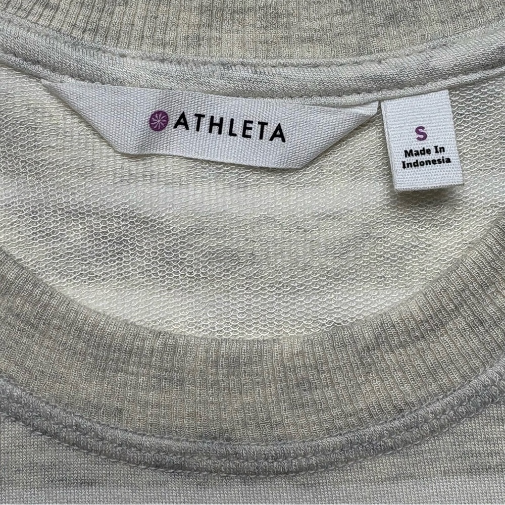 NWT Athleta Gray Striped Criss Cross Sweatshirt Dress S Modal Blend Lightweight - Picture 9 of 13